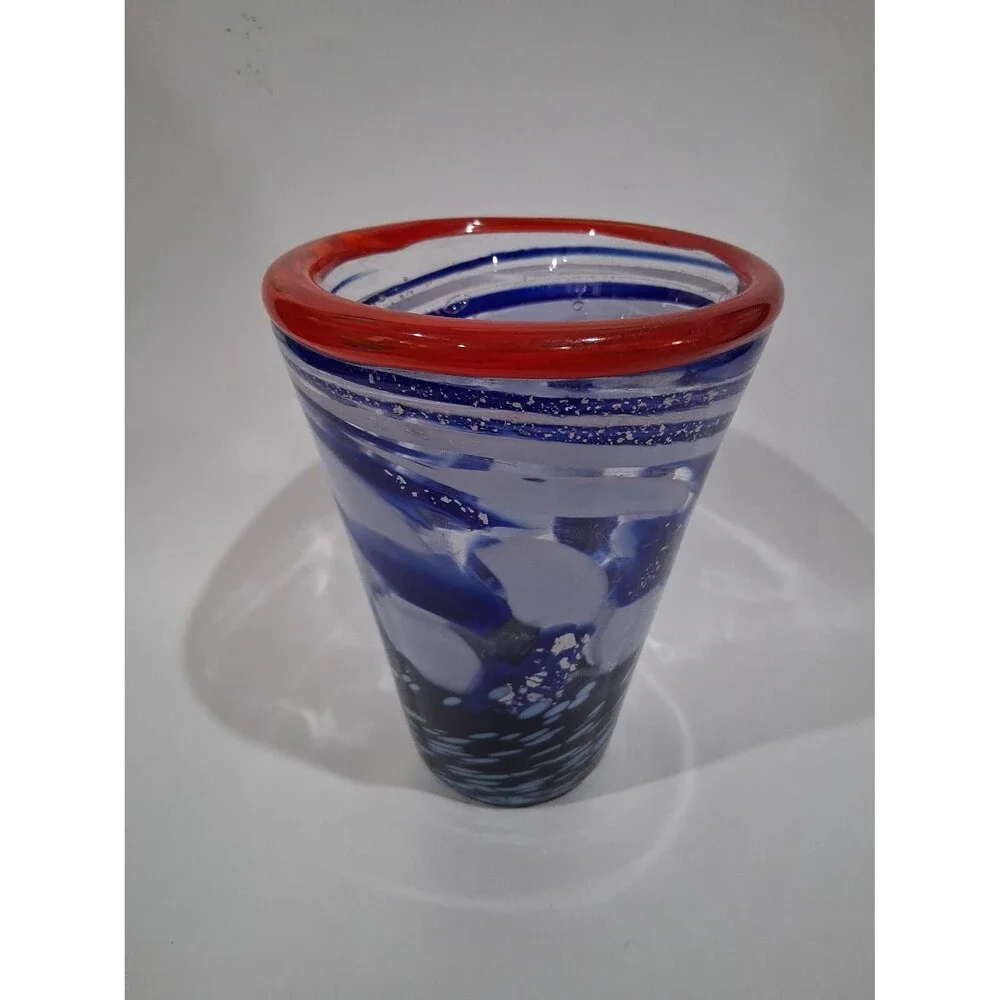 Vintage Glass Vase. Handblown, Signed